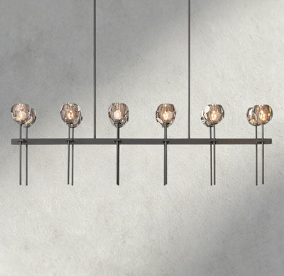 Beula De Cristal Double Linear Chandelier 60" - cyranlighting
