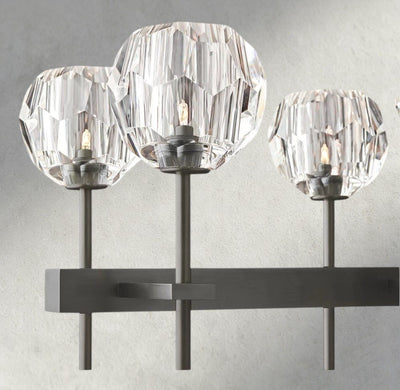 Beula De Cristal Double Linear Chandelier 60" - cyranlighting
