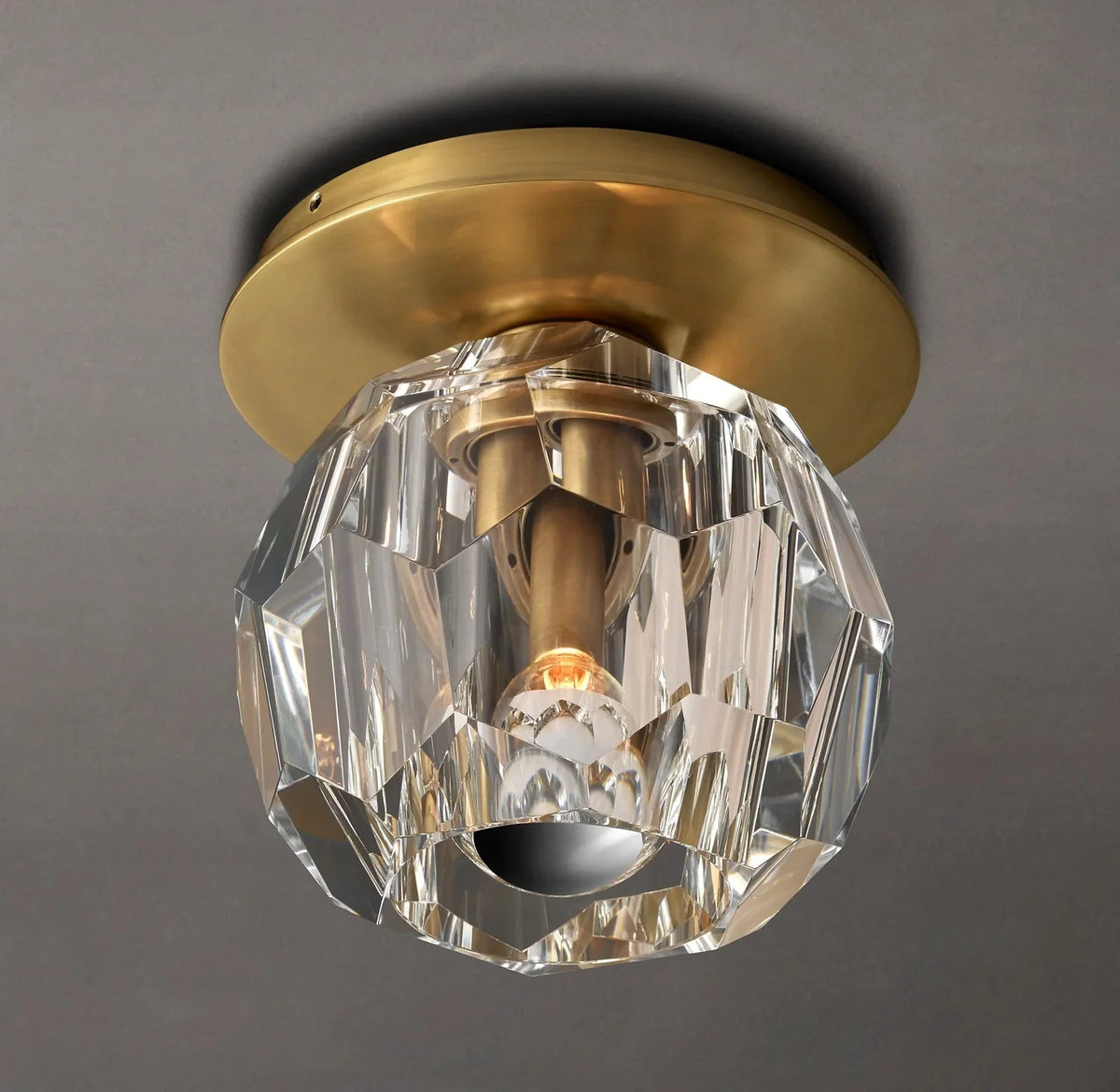 Beula De Smoke Cristal Glass Flushmount - cyranlighting