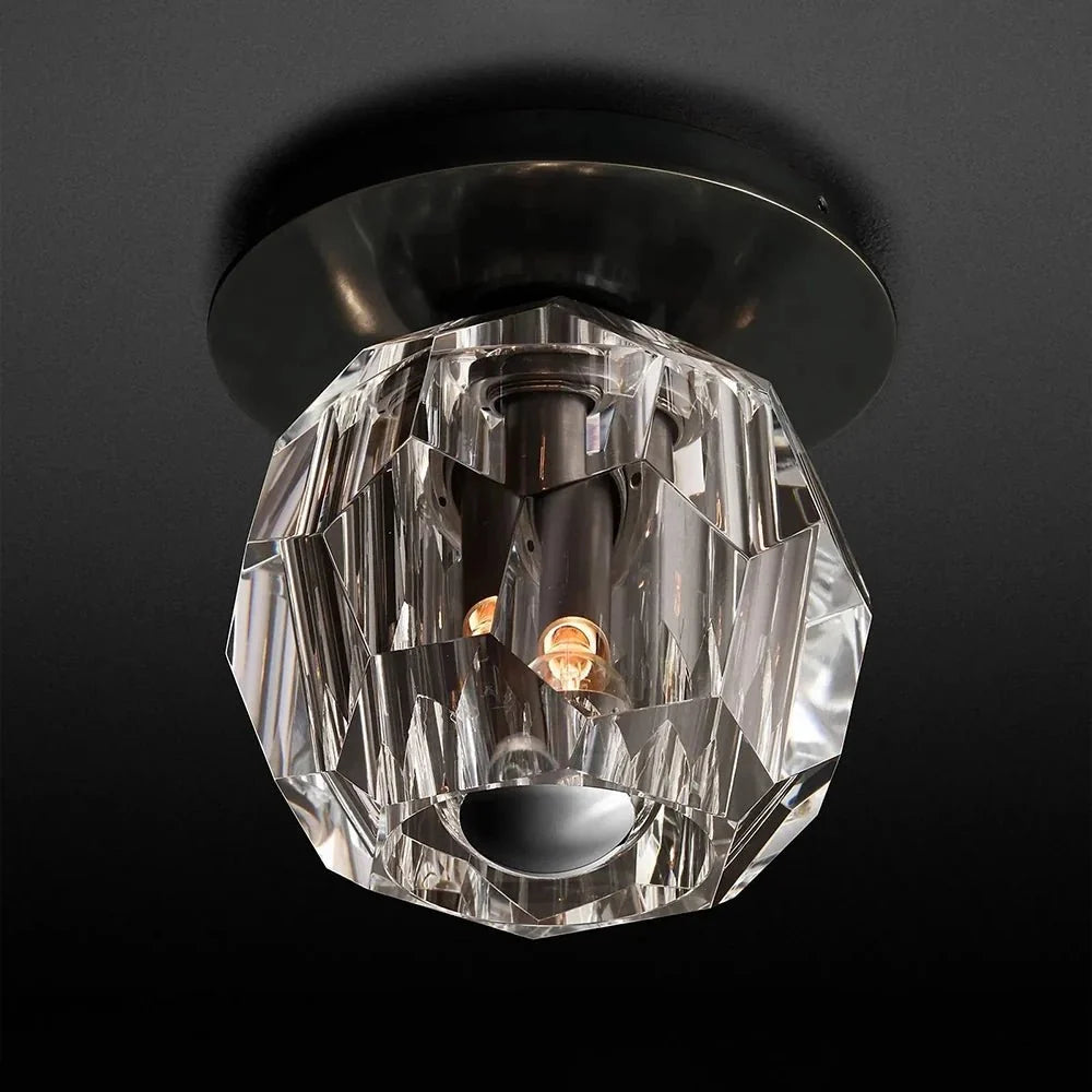 Beula De Smoke Cristal Glass Flushmount - cyranlighting