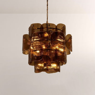 Blaire Tiered Blown Glass Chandelier - cyranlamps