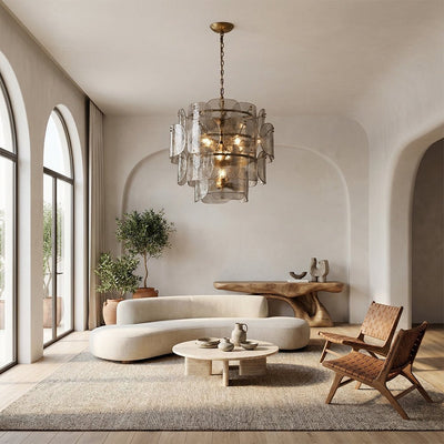 Blaire Tiered Blown Glass Chandelier - cyranlamps