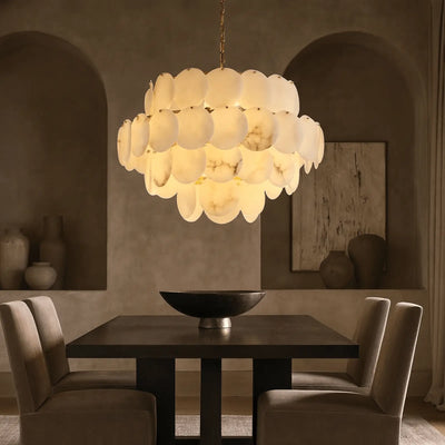 Bordwell Marble Chandelier 31" - cyranlighting