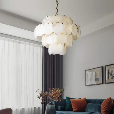 Bordwell Marble Chandelier 31" - cyranlamps