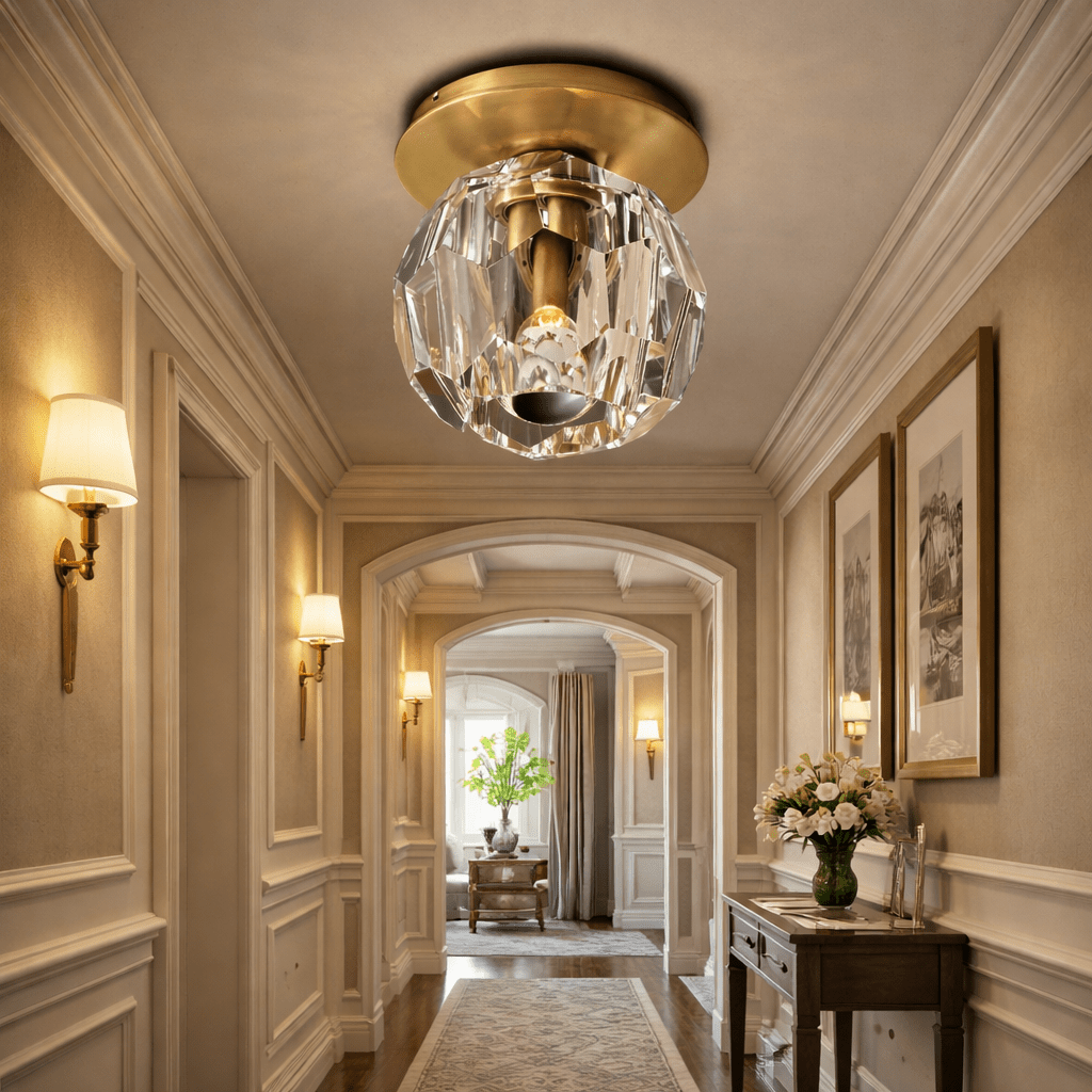 Boule do Cristal Clear Glass Petite Flushmount - cyranlighting