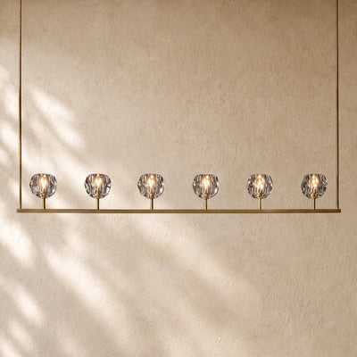 Boulee de Cristal Glass Linear Chandelier 48", 60"