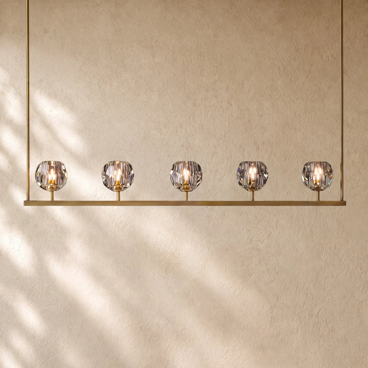 Boulee de Cristal Glass Linear Chandelier 48", 60"