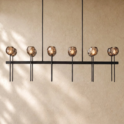 Boulee de Cristal Double Linear Chandelier 60"