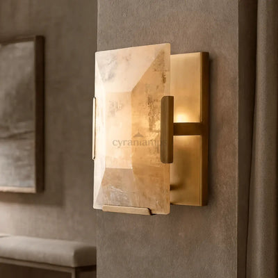 Brookhill Alabaster Crystal Wall Sconce - Wall Sconce