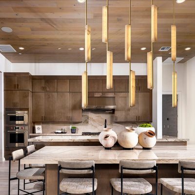 Budubon Alabaster Linear Chandelier - cyranlighting