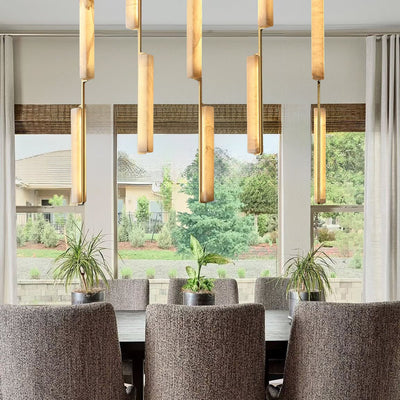 Budubon Alabaster Linear Chandelier - cyranlighting