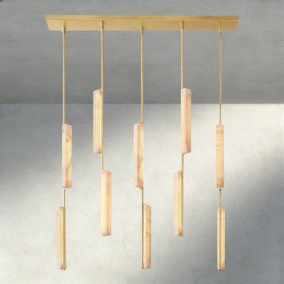 Budubon Alabaster Linear Chandelier - cyranlighting