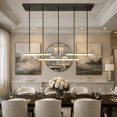 BUDUBON ALABASTER TRIPLE BAR LINEAR CHANDELIER - cyranlighting