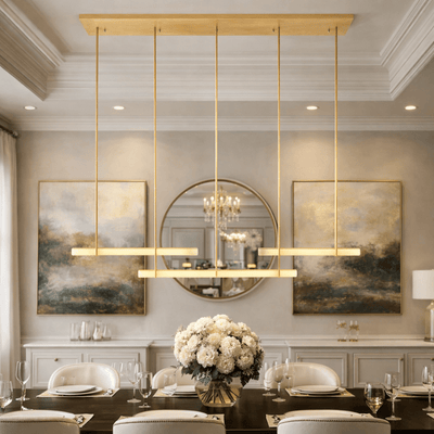 BUDUBON ALABASTER TRIPLE BAR LINEAR CHANDELIER - cyranlighting