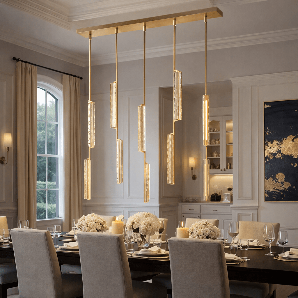 Budubon Crystal Linear Chandelier - cyranlighting