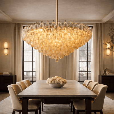 Burnley Glass Chandelier - cyranlamps