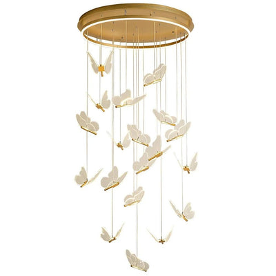Butterfly Chandelierv Modern Metal Disk Acrylic Ceiling Light - Cyran Lamps