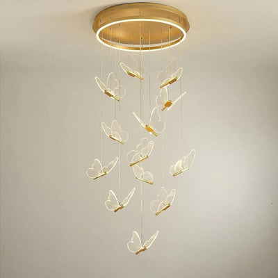 Butterfly Chandelierv Modern Metal Disk Acrylic Ceiling Light - Cyran Lamps