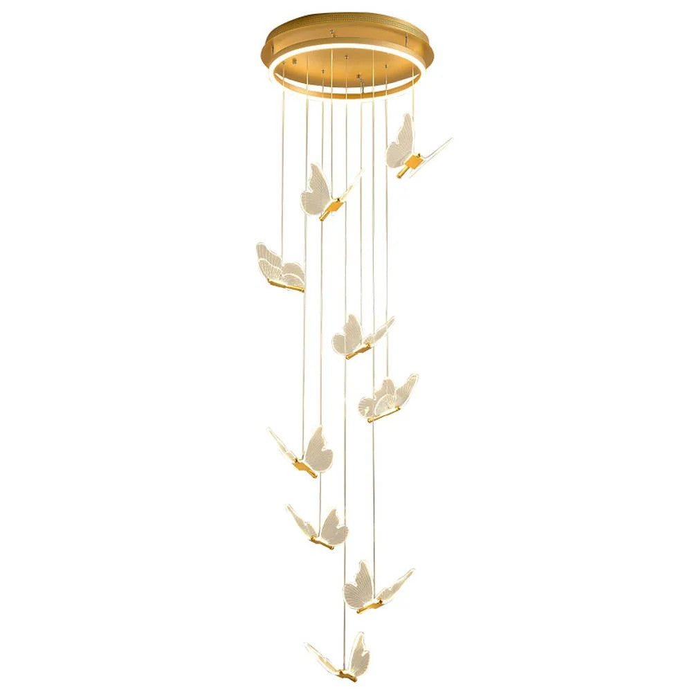 Butterfly Chandelierv Modern Metal Disk Acrylic Ceiling Light - Cyran Lamps