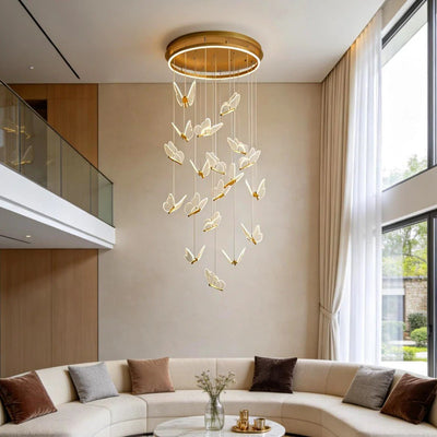 Butterfly Chandelierv Modern Metal Disk Acrylic Ceiling Light - Cyran Lamps