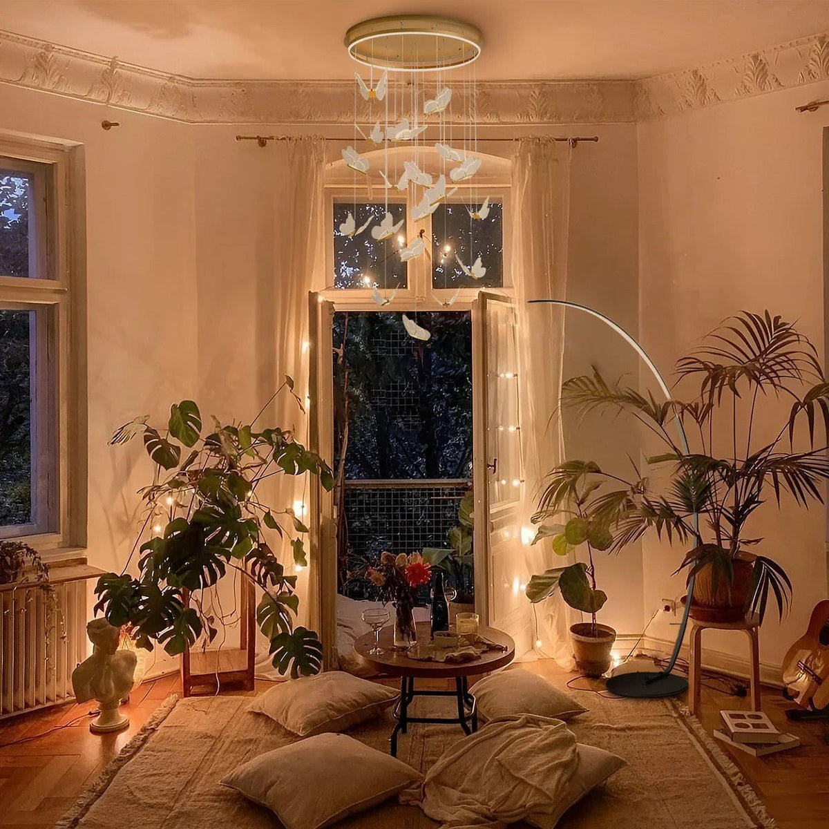 Butterfly Chandelierv Modern Metal Disk Acrylic Ceiling Light - Cyran Lamps