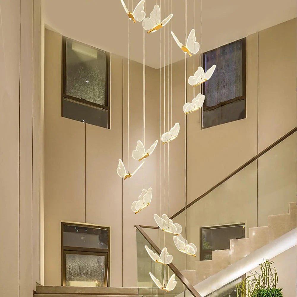 Butterfly Chandelierv Modern Metal Disk Acrylic Ceiling Light - Cyran Lamps