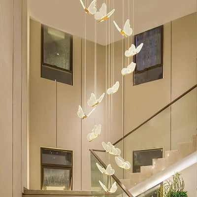 Butterfly Chandelierv Modern Metal Disk Acrylic Ceiling Light - Cyran Lamps