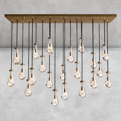 Raindrop Rectangular Chandelier 72"