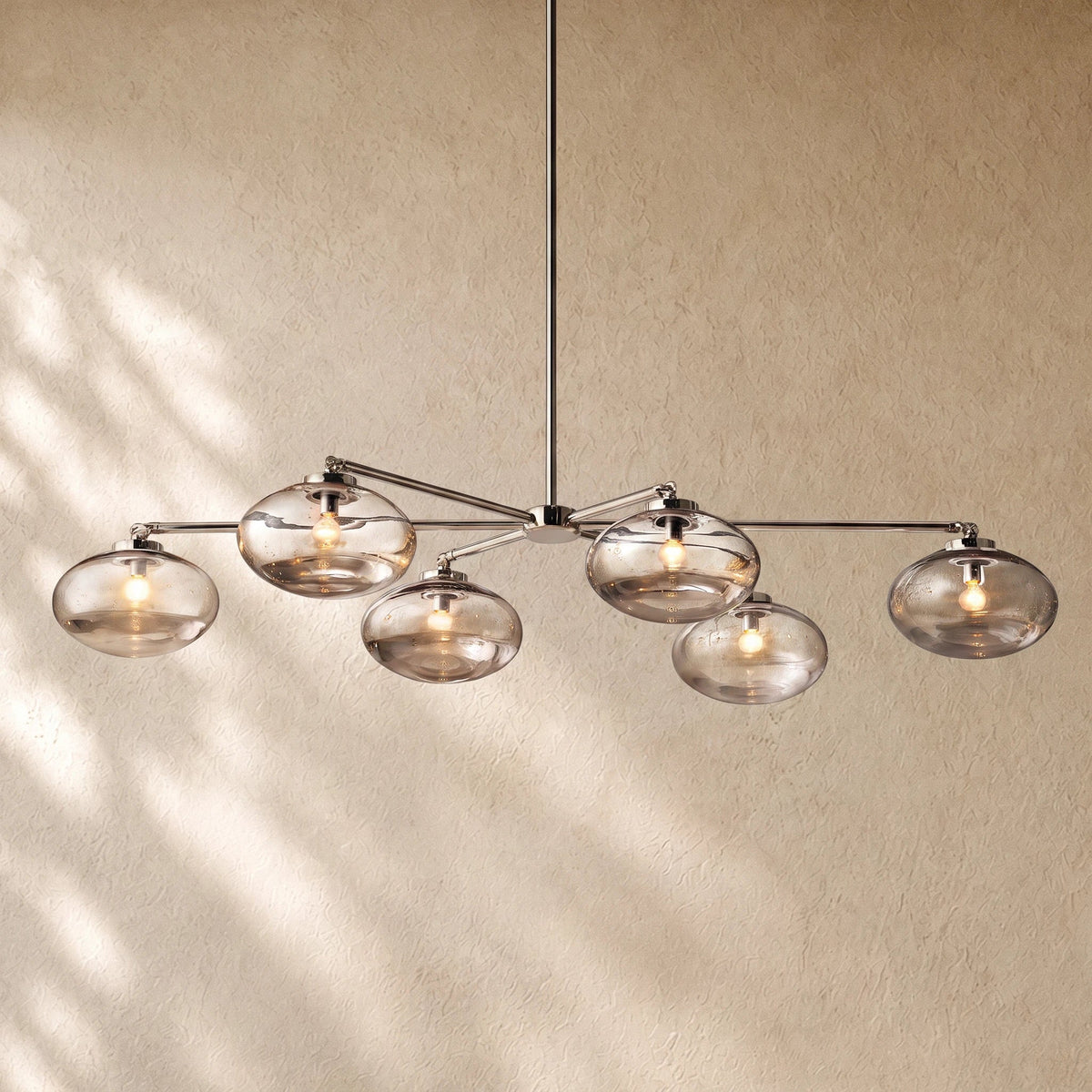 Cabrety Clear Glass Mobile Linear Chandelier