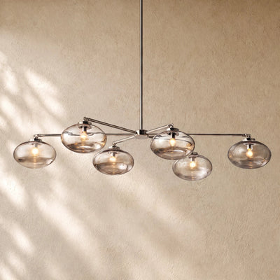 Cabrety Clear Glass Mobile Linear Chandelier