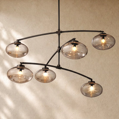 Cabrety Glass Mobile Round Chandelier