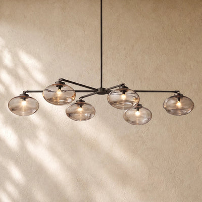 Cabrety Clear Glass Mobile Linear Chandelier