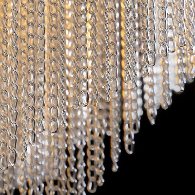 Cadena Chain Tassel Flush Mount Chandelier - cyranlighting