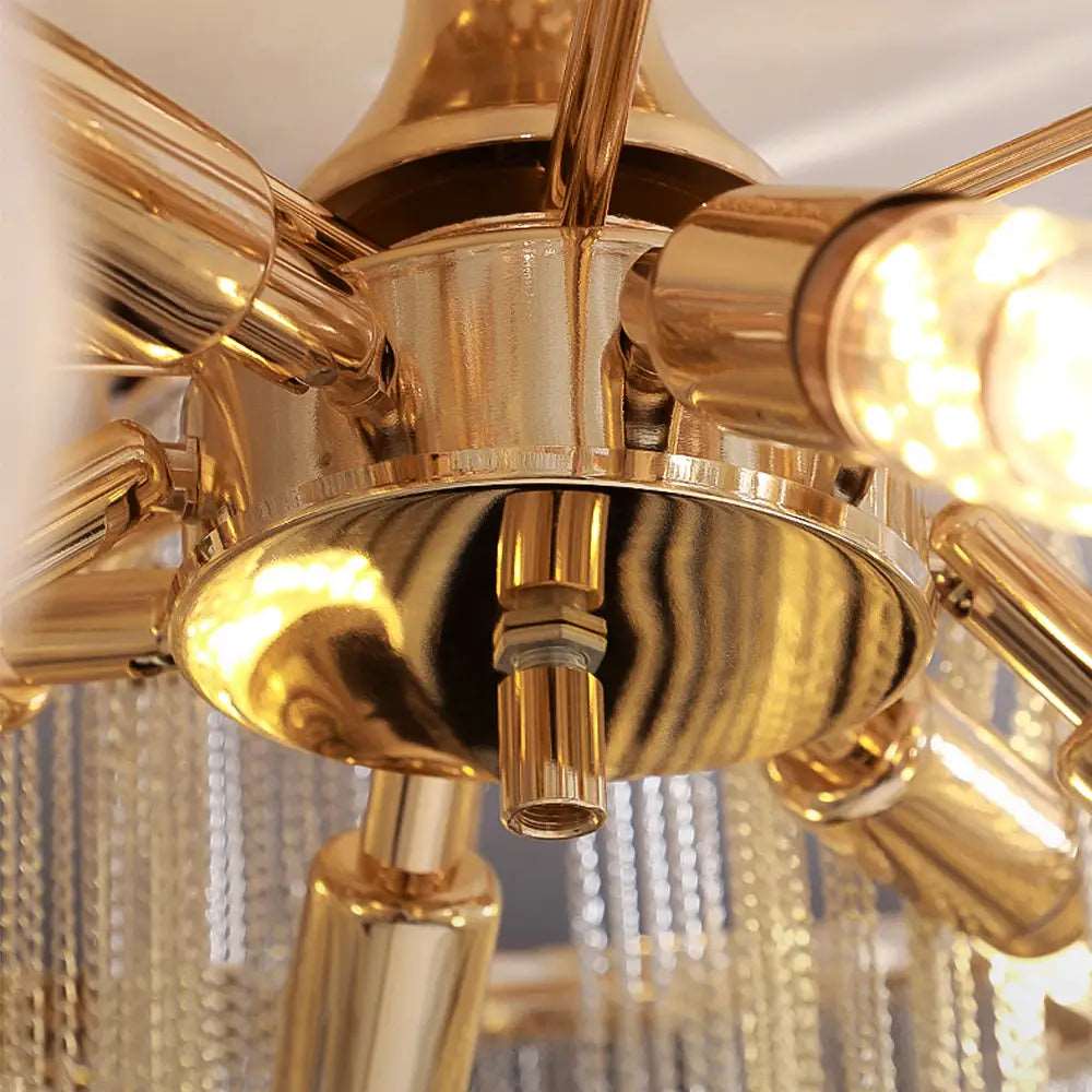 Cadena Chain Tassel Flush Mount Chandelier - cyranlamps