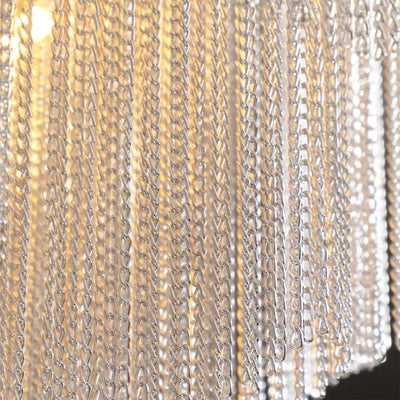 Cadena Chain Tassel Flush Mount Chandelier - cyranlamps