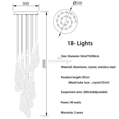 Cadere Modern Staircase Chandelier - cyranlighting