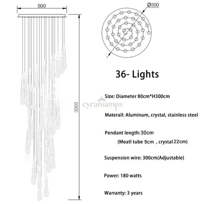 Cadere Modern Staircase Chandelier - cyranlighting