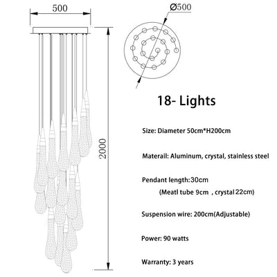 Cadere Modern Staircase Chandelier - cyranlamps
