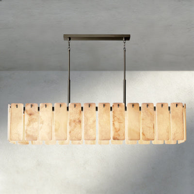 Calam Onyx Rectangular Alabaster Chandelier 60", 74" - Cyran Lamps