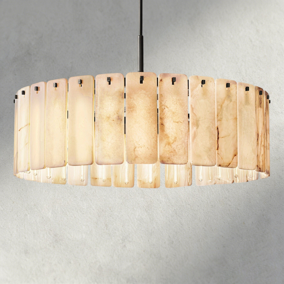 Calam Onyx Round Alabaster Chandelier 36". 48", 60" - Cyran Lamps