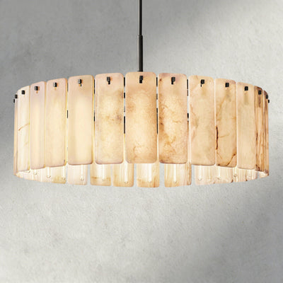 Calam Onyx Round Alabaster Chandelier 36". 48", 60" - Cyran Lamps
