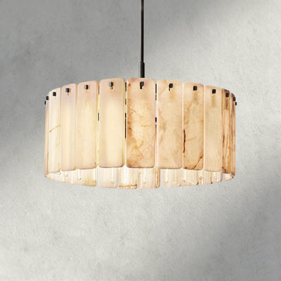 Calam Onyx Round Alabaster Chandelier 36". 48", 60" - Cyran Lamps