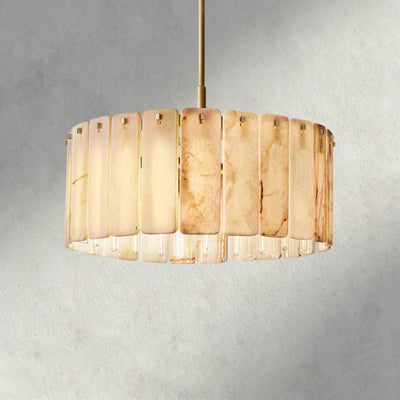Calam Onyx Round Alabaster Chandelier 36". 48", 60" - Cyran Lamps