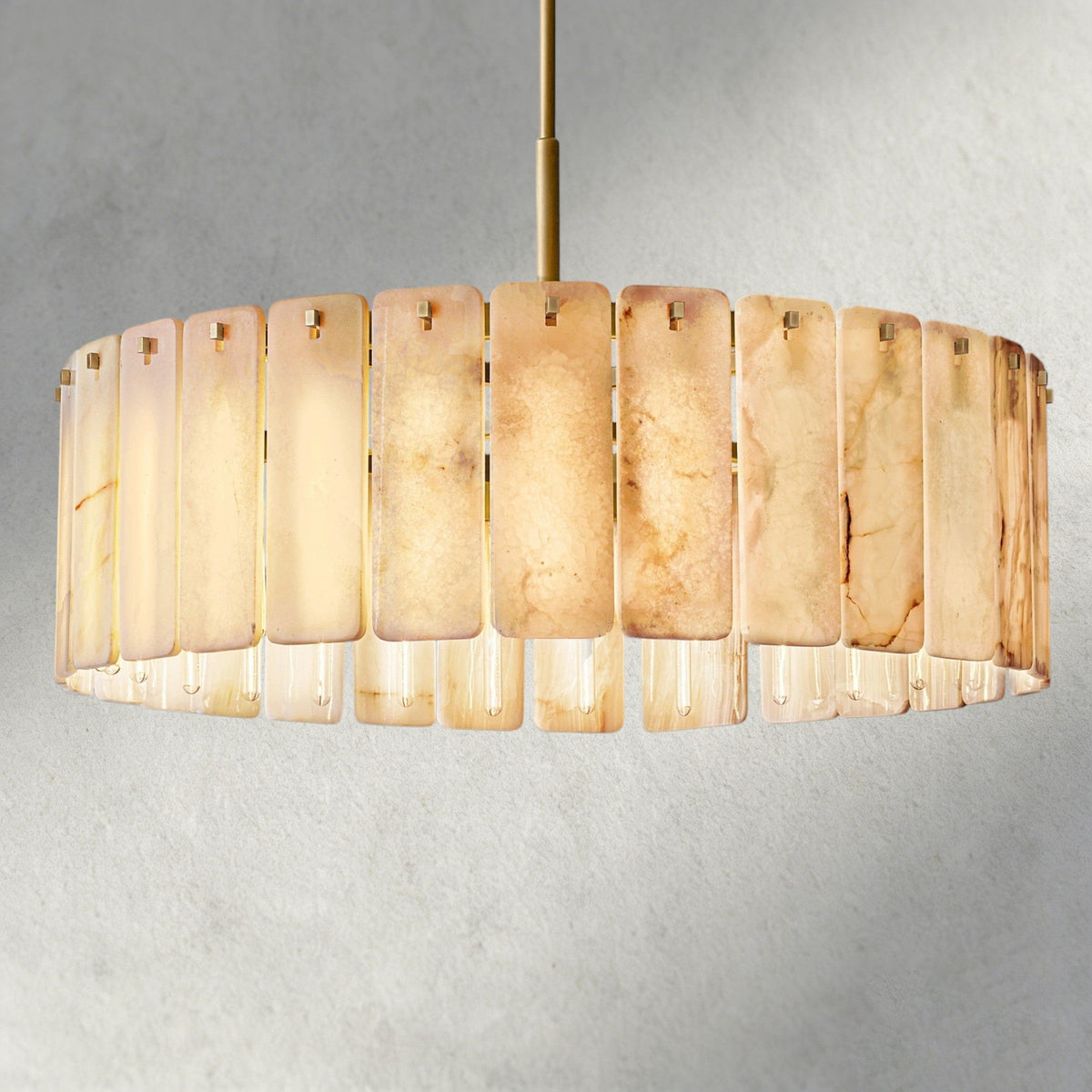 Calam Onyx Round Alabaster Chandelier 36". 48", 60" - Cyran Lamps