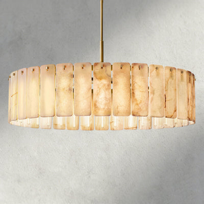 Calam Onyx Round Alabaster Chandelier 36". 48", 60" - Cyran Lamps