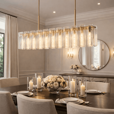Calametta Glass Rectangular Chandelier - cyranlighting