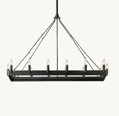 Camena Vintage Candelabra Rectangular Chandelier - Cyran Lamps
