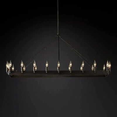 Camena Vintage Candelabra Rectangular Chandelier - Cyran Lamps