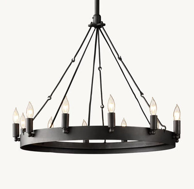 Camena Vintage Candelabra Round Chandelier - Cyran Lamps