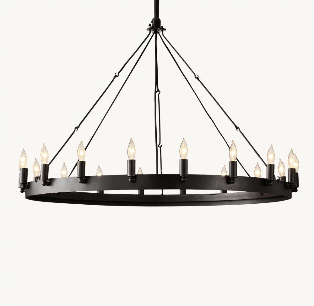 Camena Vintage Candelabra Round Chandelier - Cyran Lamps